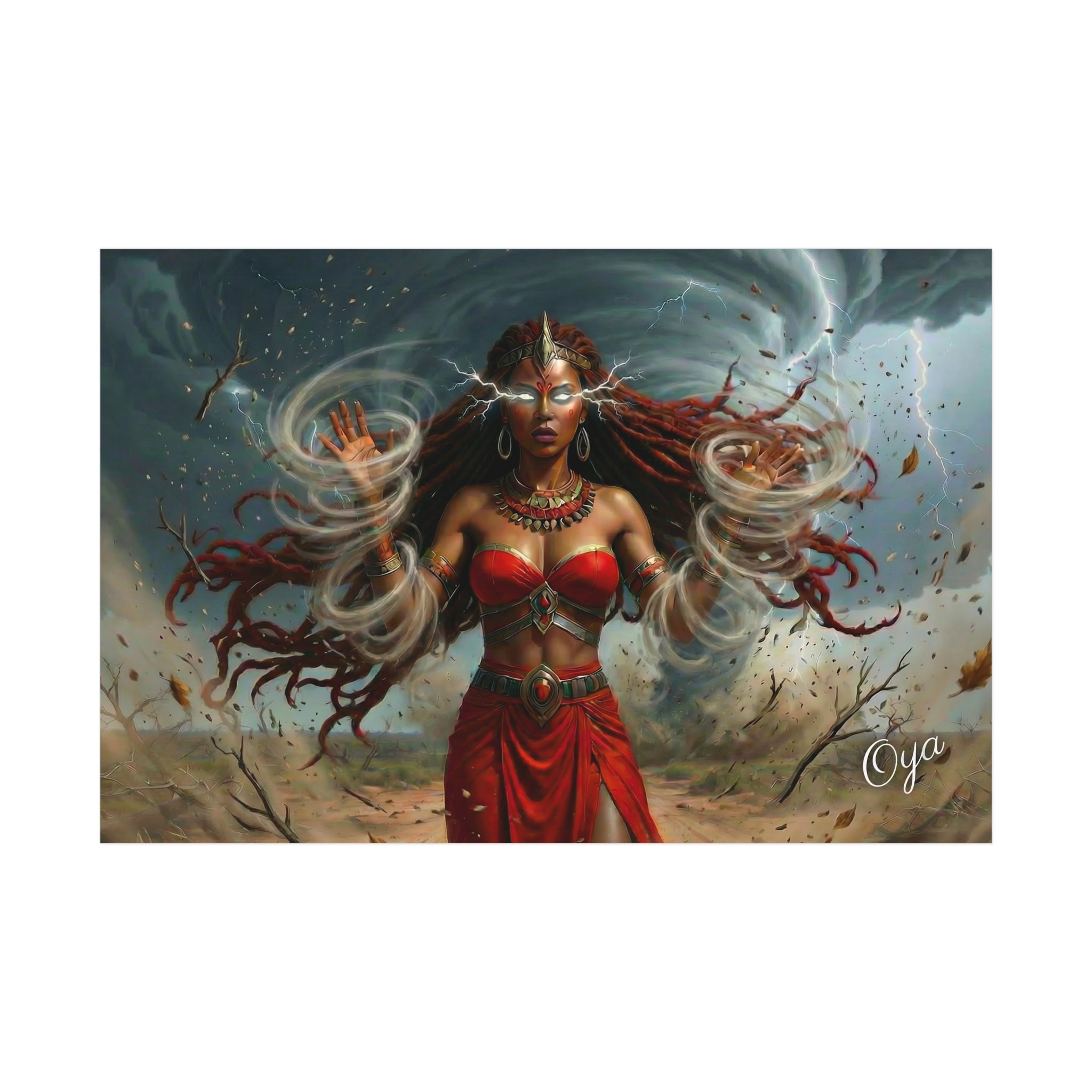 Oya Storm Goddess Fantasy Art Print—Uncoated Poster