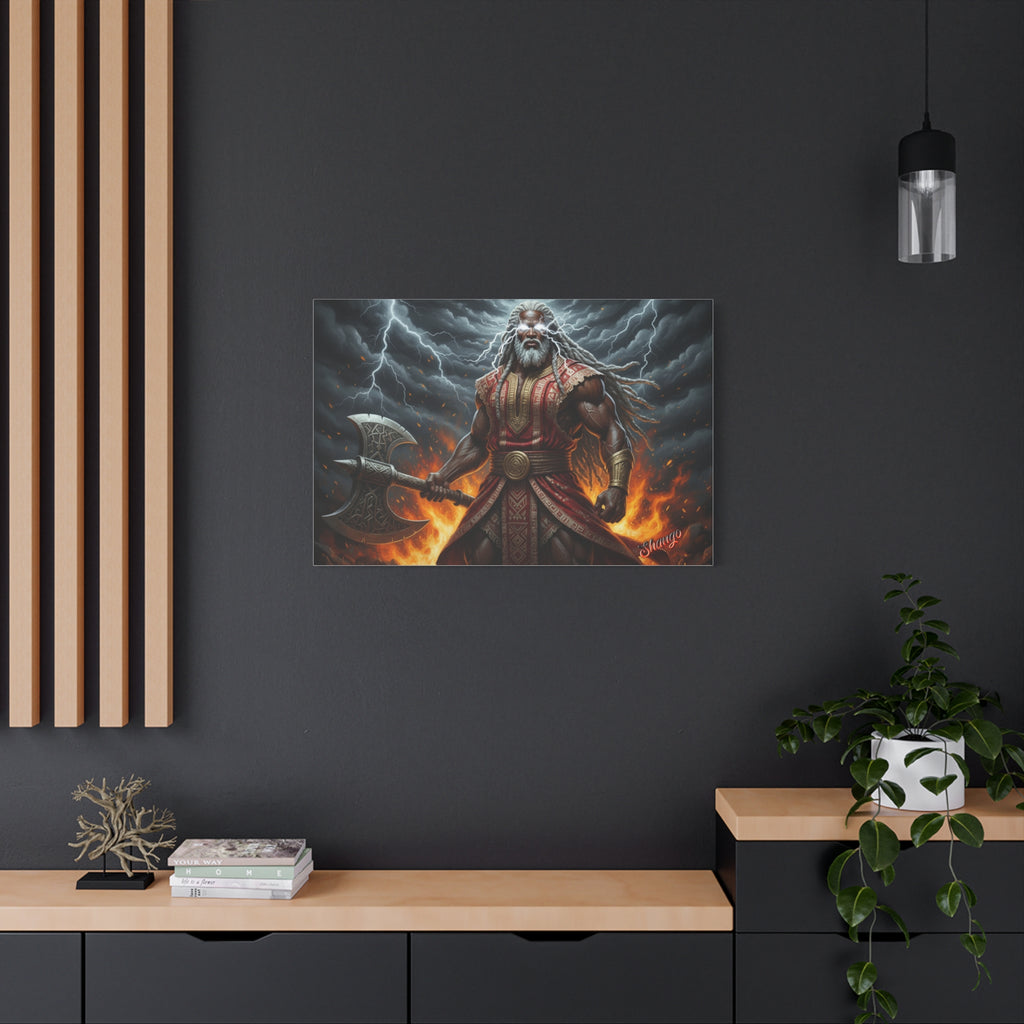 Shango, Lord of Thunder — Lightning & Fire Canvas  Mythic + Regal