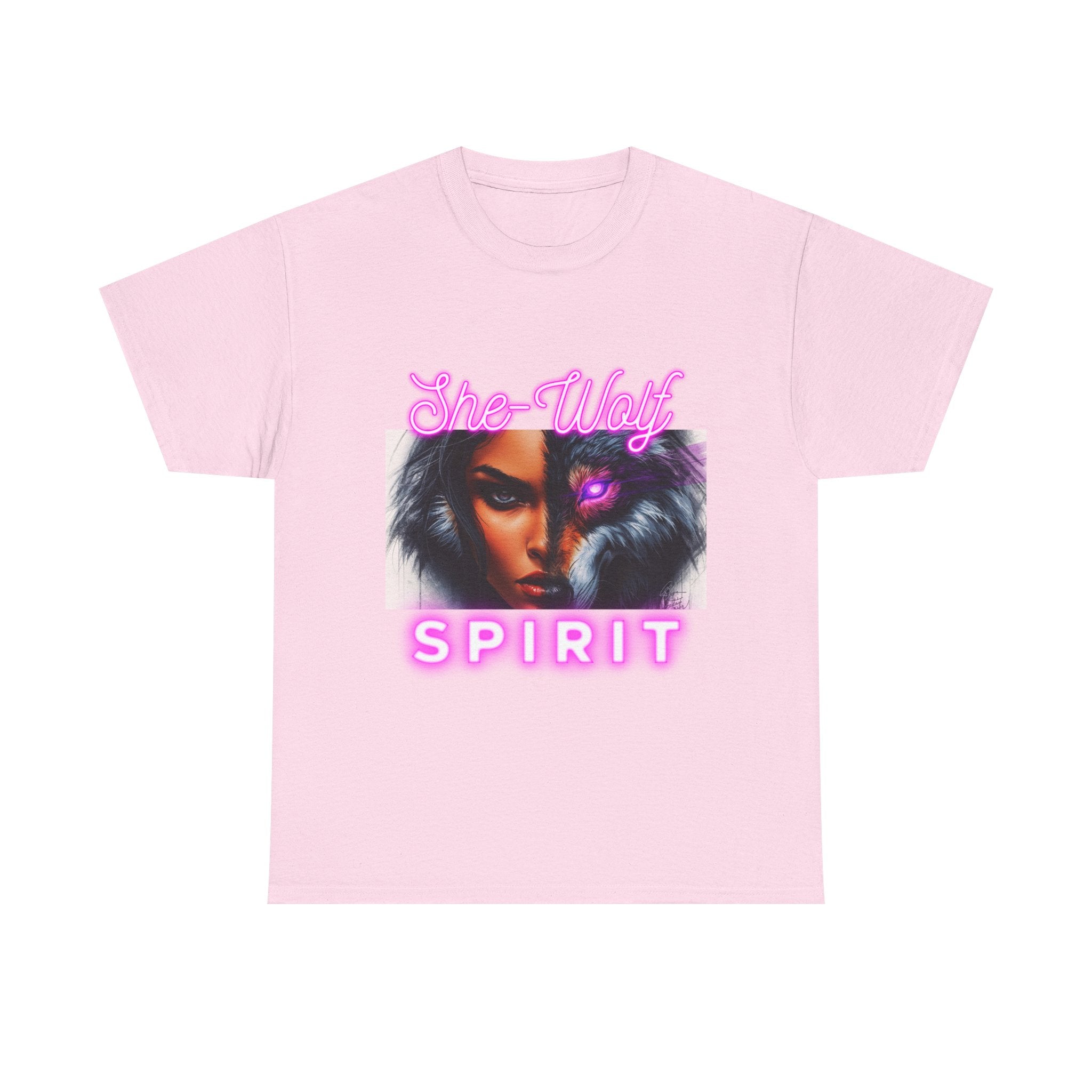 Neon Pink She-Wolf Spirit – Tribal Goddess Graphic Tee