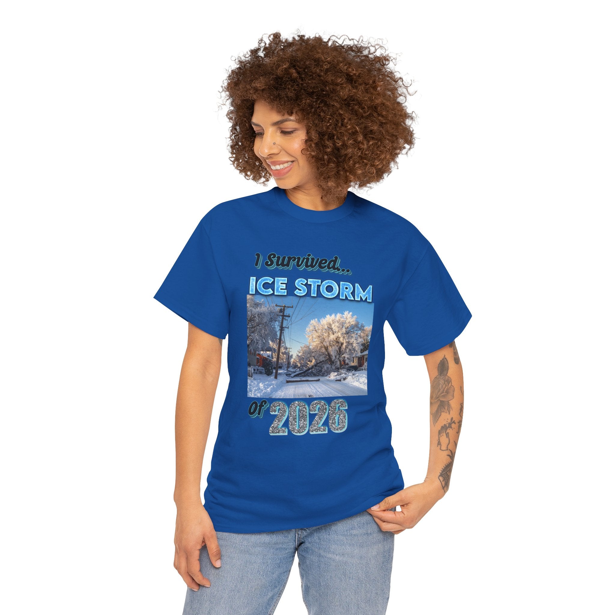 Ice Storm 2026 Souvenir T-Shirt — "I Survived" Winter Storm Photo Tee