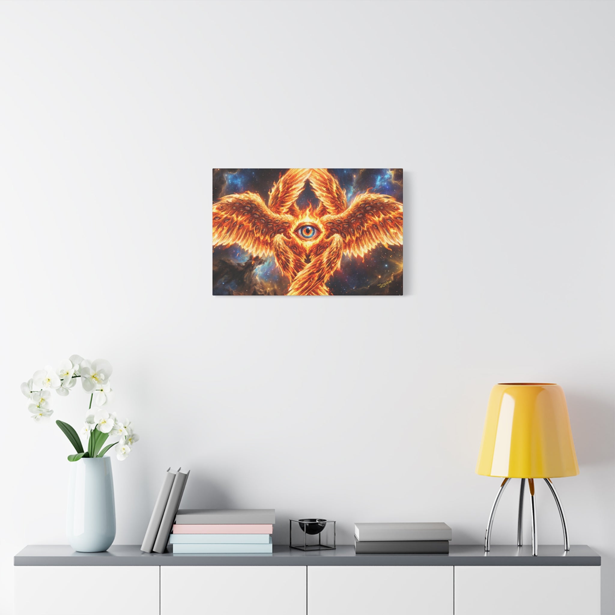 🔥👁️ Holy Seraphim Throne Canvas — Celestial Angelic Realm Wall Art ✨🕊️