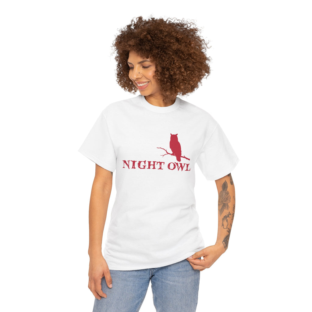 Night Owl Red Graphic Tee — Unisex Statement Shirt