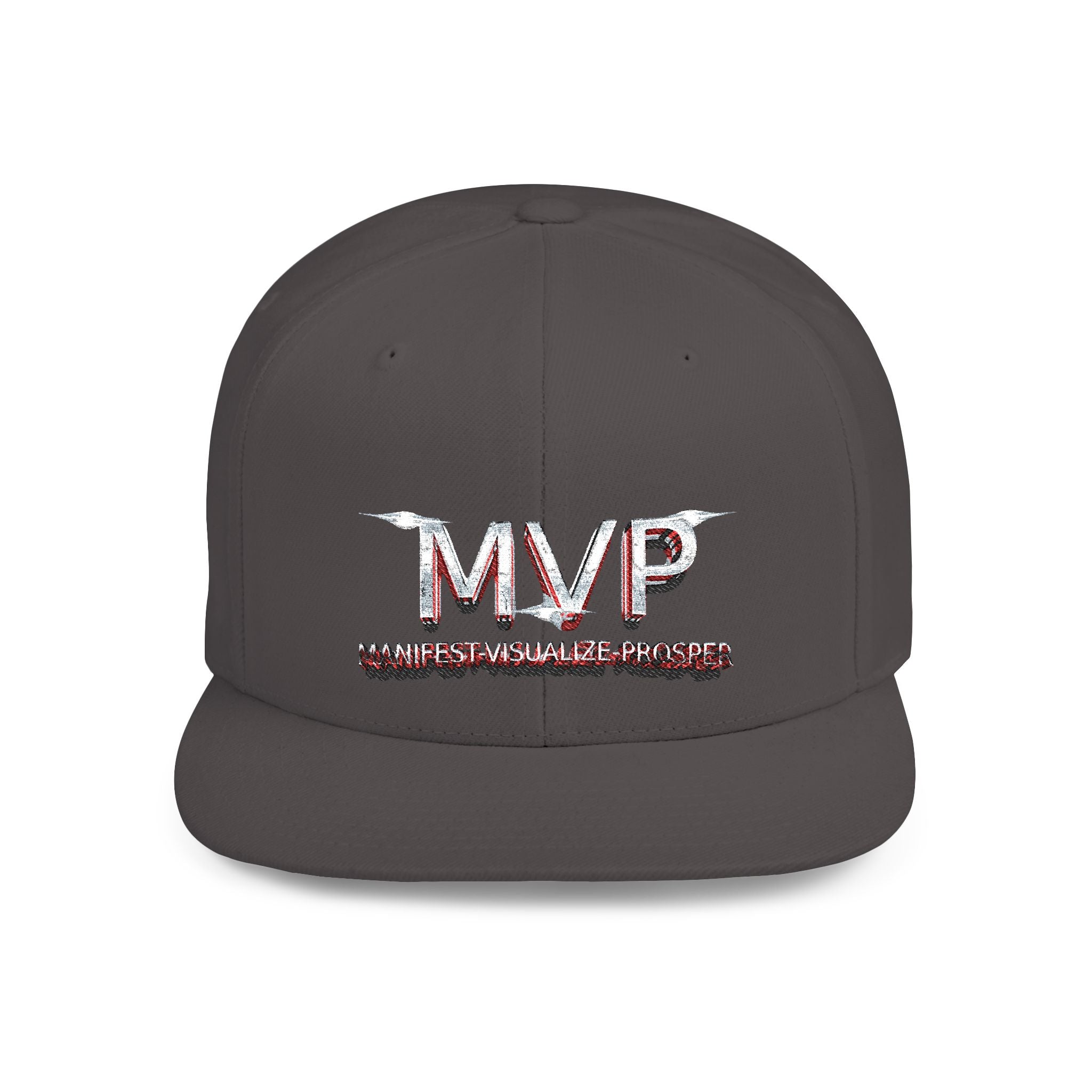 MVP™ Flat Bill Snapback — Embroidered Statement Cap