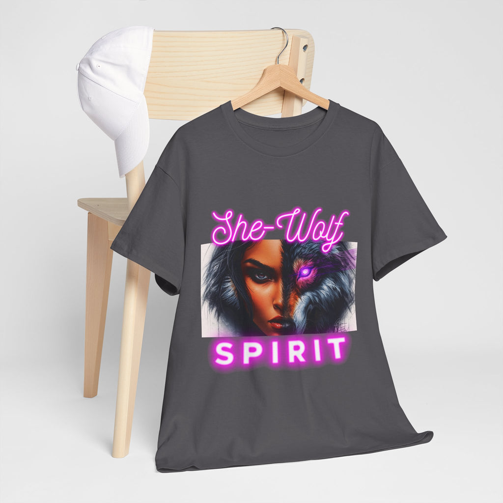 Neon Pink She-Wolf Spirit – Tribal Goddess Graphic Tee
