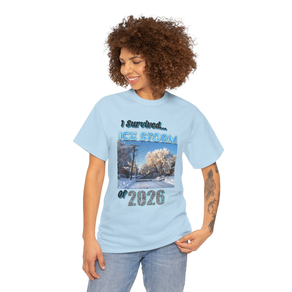 Ice Storm 2026 Souvenir T-Shirt — "I Survived" Winter Storm Photo Tee