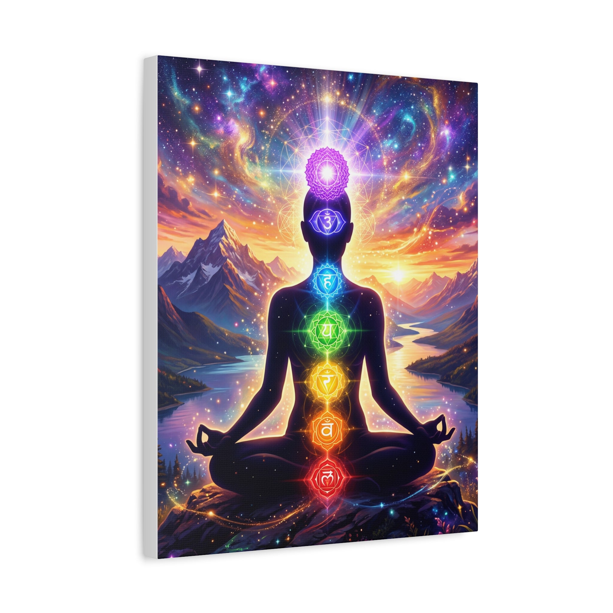 🌈✨ 7 Chakra Meditation Canvas — Energy Alignment & Spiritual Balance Wall Art 🧘🏾‍♀️🔮