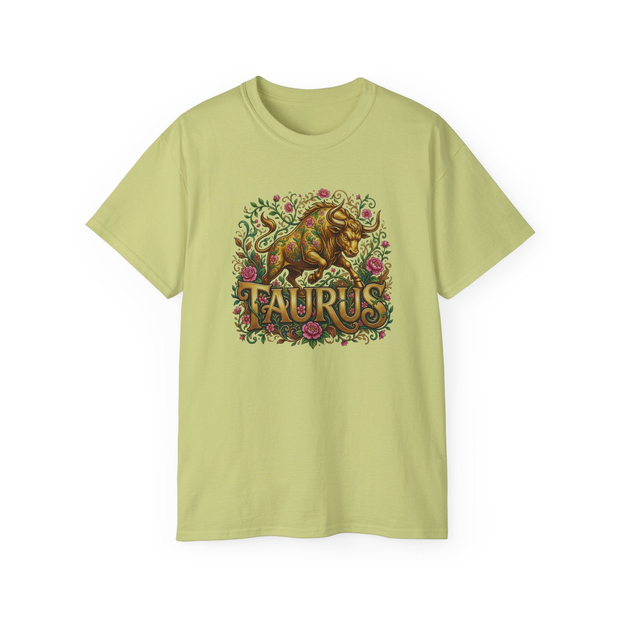 ♉🌸 TAURUS ZODIAC T-SHIRT — FLORAL BULL ENERGY & GROUNDED POWER TEE 🌸🐂