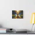Oshun Golden Motherhood Canvas Print — Afro Goddess Maternity Wall Art