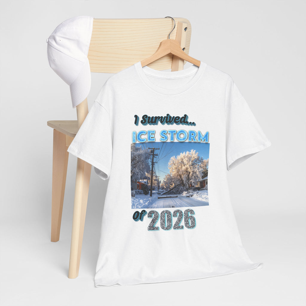 Ice Storm 2026 Souvenir T-Shirt — "I Survived" Winter Storm Photo Tee