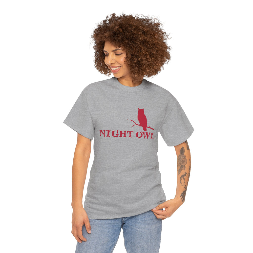 Night Owl Red Graphic Tee — Unisex Statement Shirt
