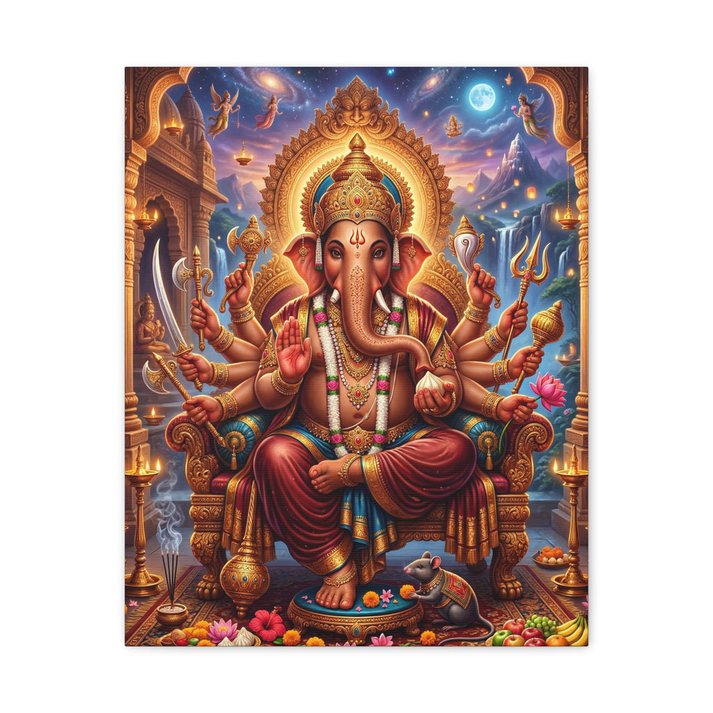 🐘✨ Sacred Ganesha Blessings Canvas — Divine Protection & Abundance Wall Art 👑🪷