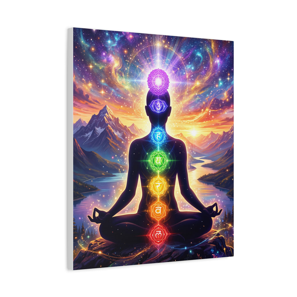 🌈✨ 7 Chakra Meditation Canvas — Energy Alignment & Spiritual Balance Wall Art 🧘🏾‍♀️🔮