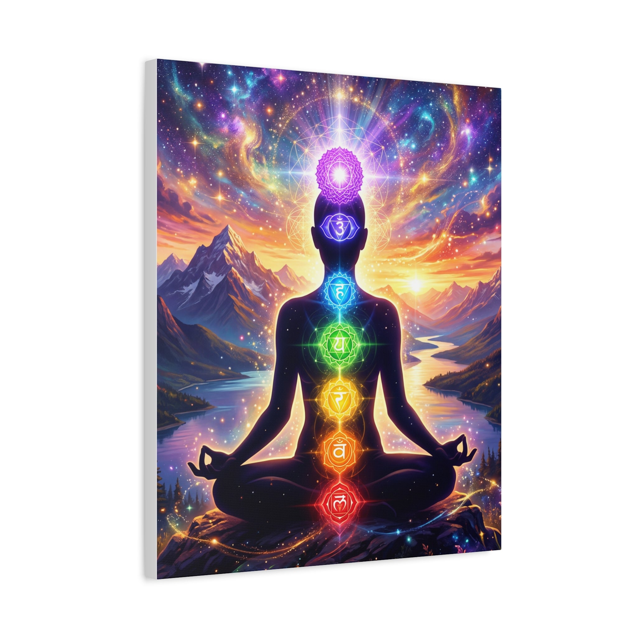 🌈✨ 7 Chakra Meditation Canvas — Energy Alignment & Spiritual Balance Wall Art 🧘🏾‍♀️🔮