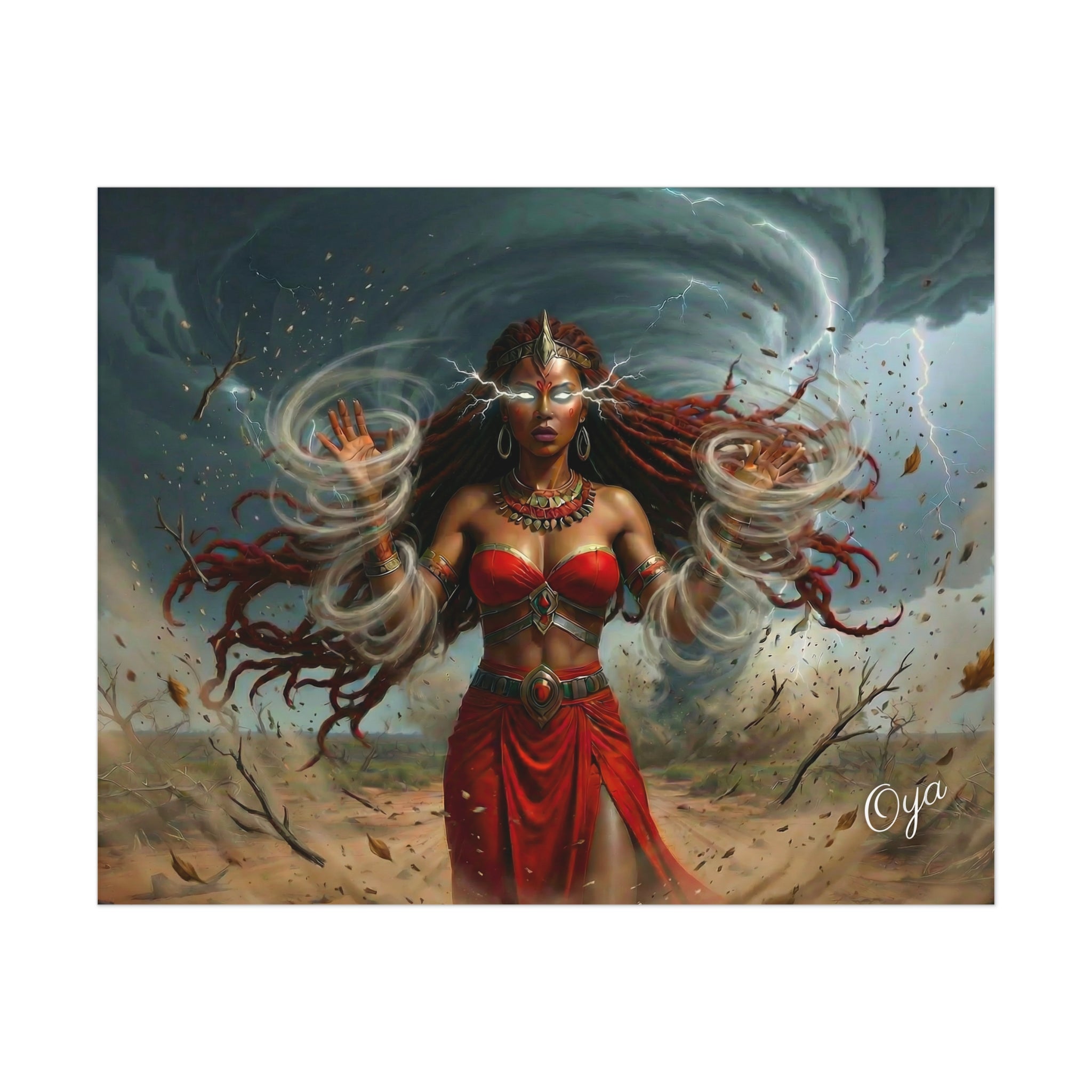 Oya Storm Goddess Fantasy Art Print—Uncoated Poster