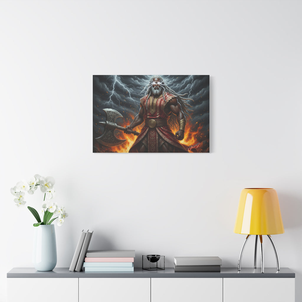 Shango, Lord of Thunder — Lightning & Fire Canvas  Mythic + Regal