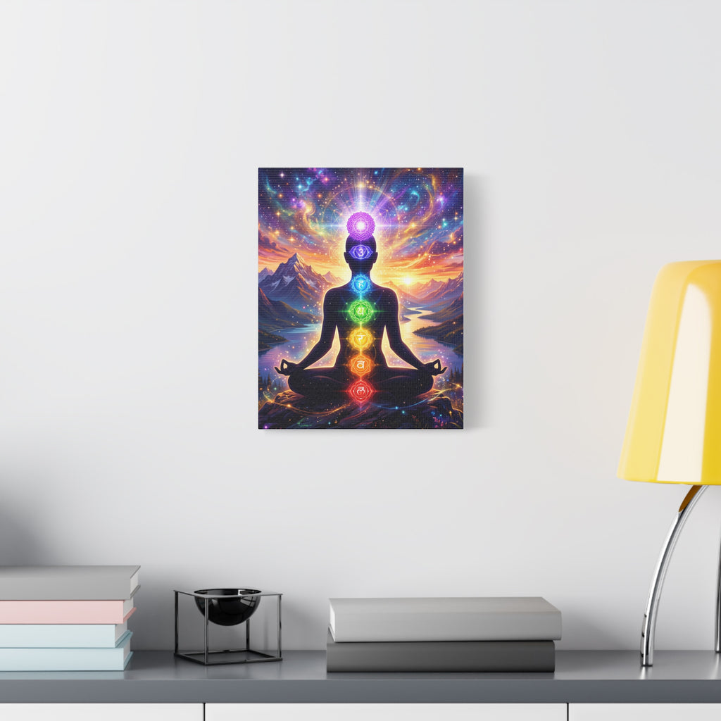 🌈✨ 7 Chakra Meditation Canvas — Energy Alignment & Spiritual Balance Wall Art 🧘🏾‍♀️🔮