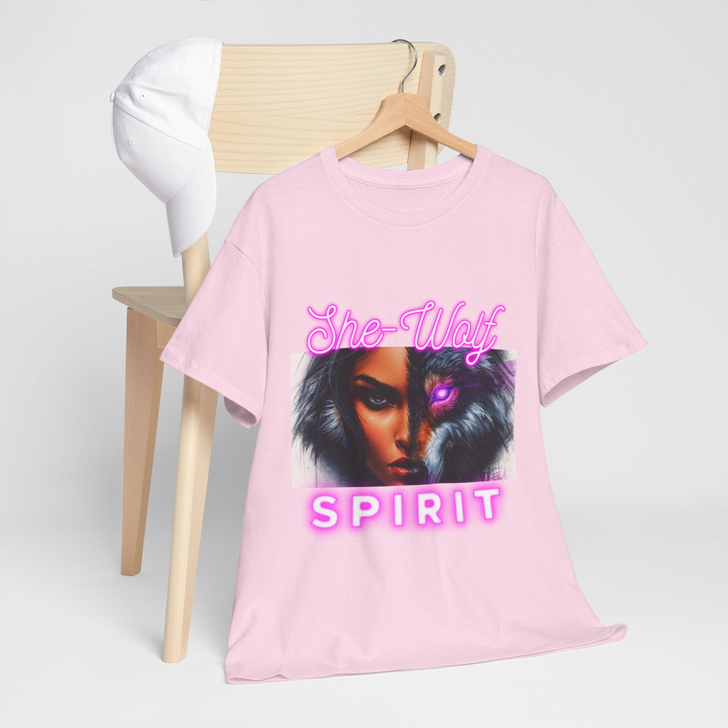 Neon Pink She-Wolf Spirit – Tribal Goddess Graphic Tee