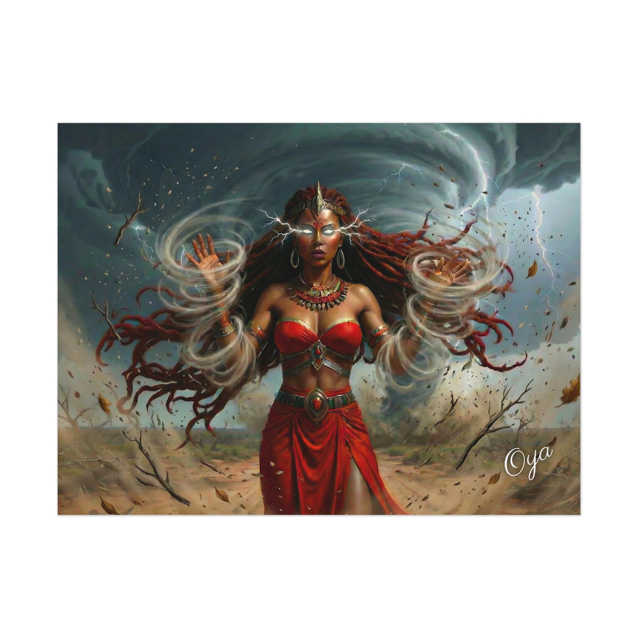 Oya Storm Goddess Fantasy Art Print—Uncoated Poster