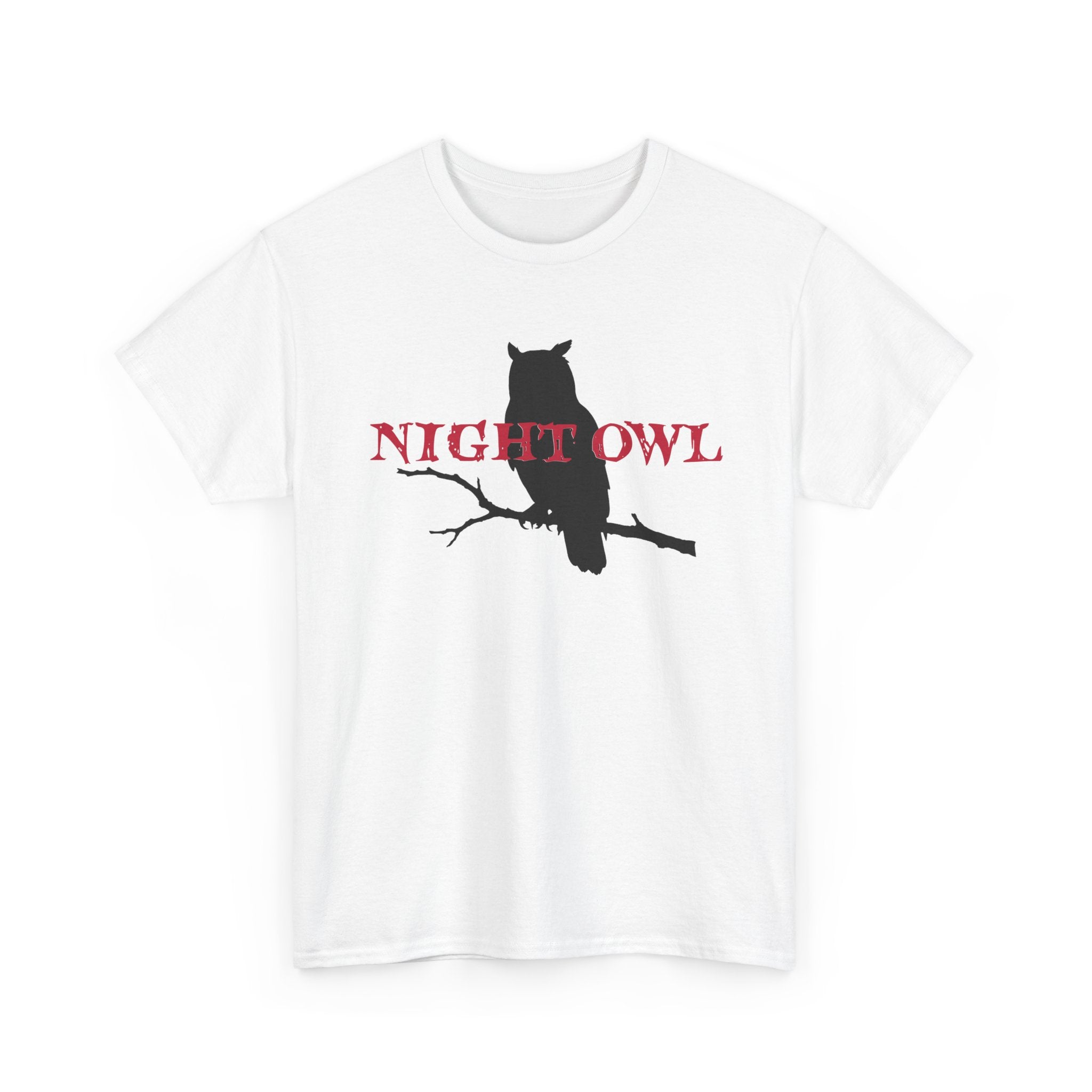 Night Owl T-Shirt — Silhouette Owl on Branch Graphic Tee