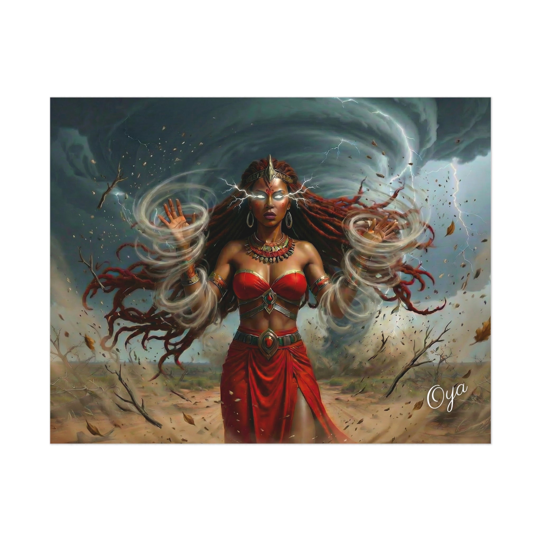 Oya Storm Goddess Fantasy Art Print—Uncoated Poster