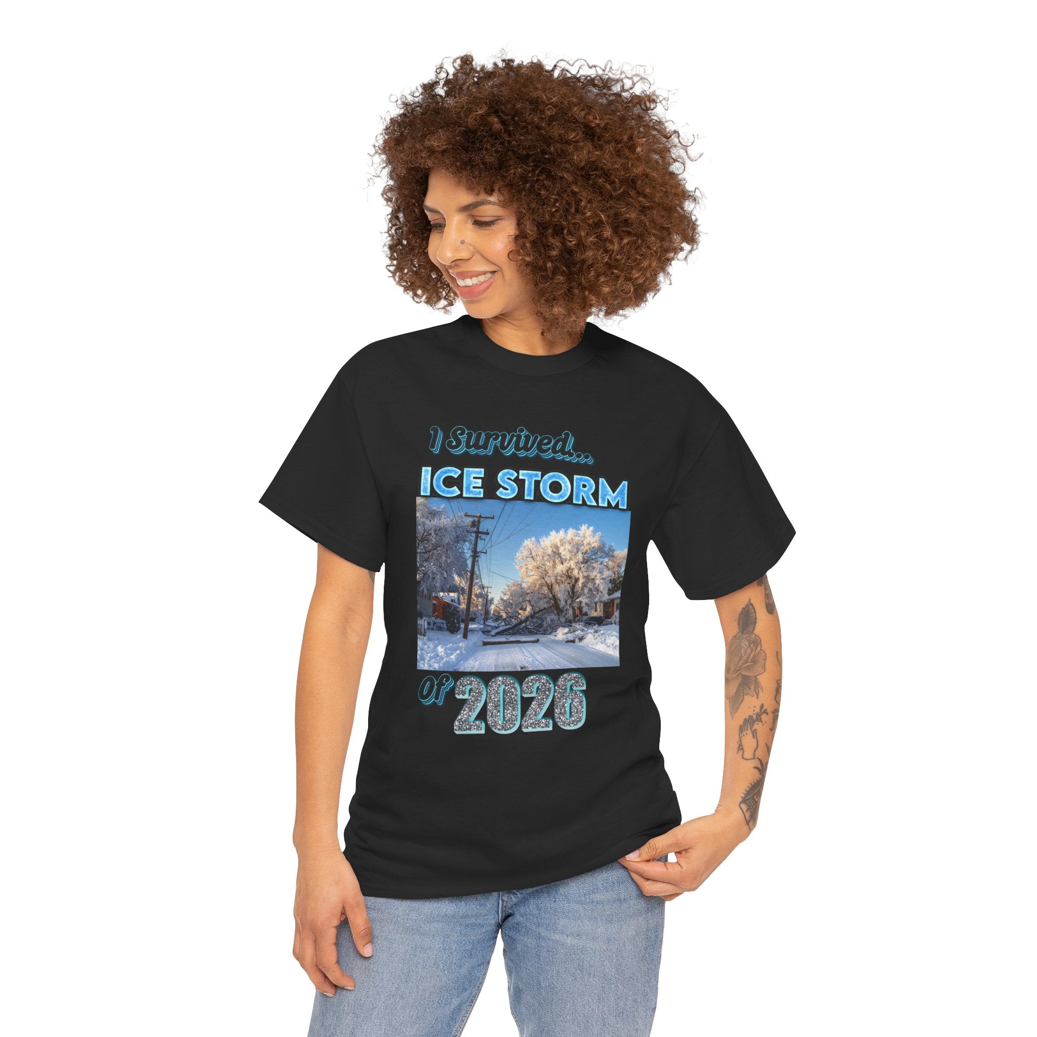 Ice Storm 2026 Souvenir T-Shirt — "I Survived" Winter Storm Photo Tee