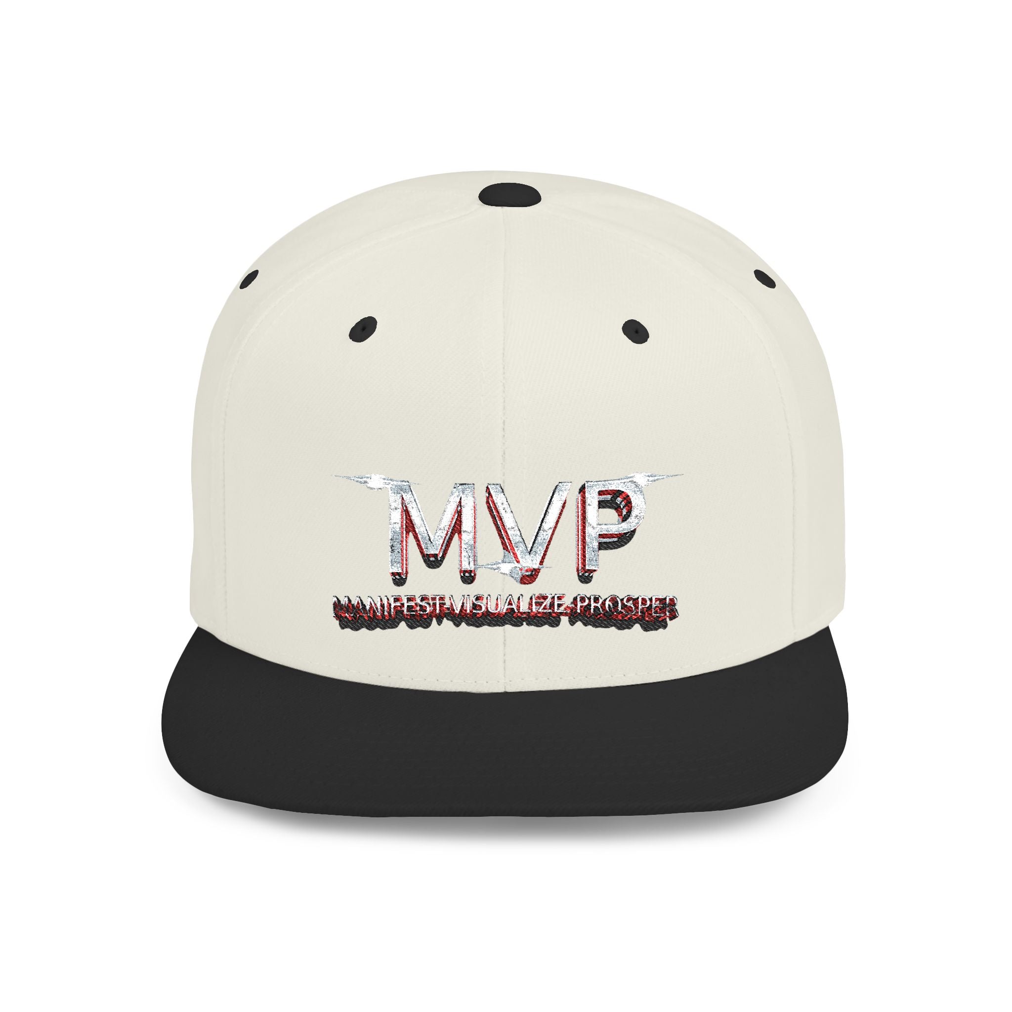 MVP™ Flat Bill Snapback — Embroidered Statement Cap