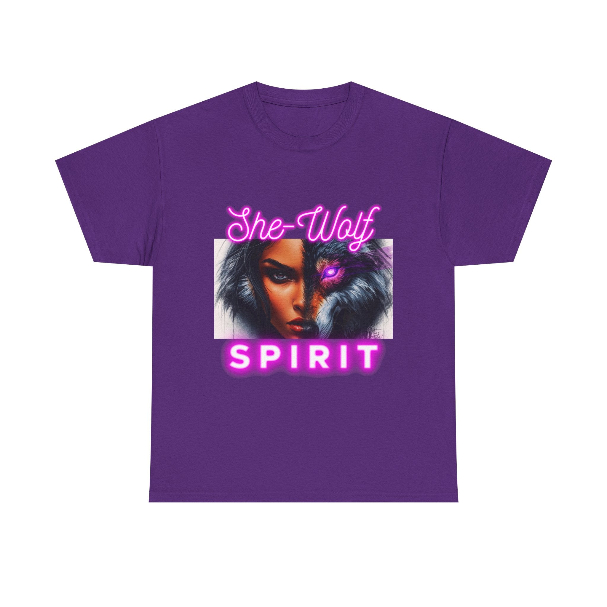 Neon Pink She-Wolf Spirit – Tribal Goddess Graphic Tee