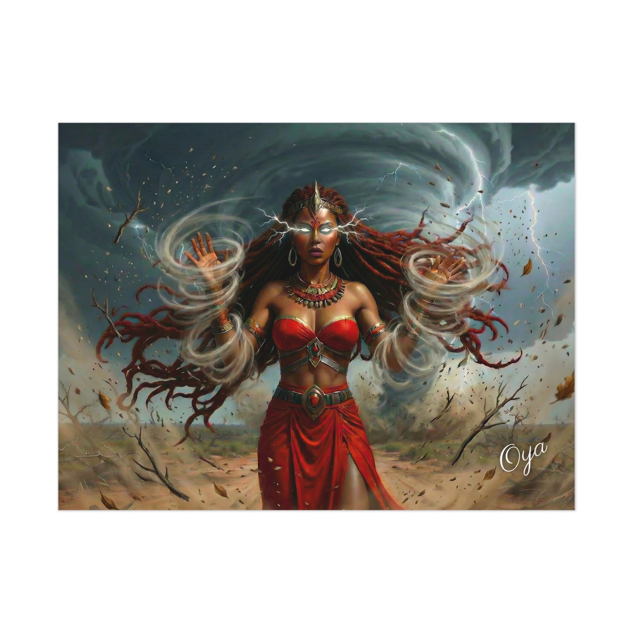 Oya Storm Goddess Fantasy Art Print—Uncoated Poster
