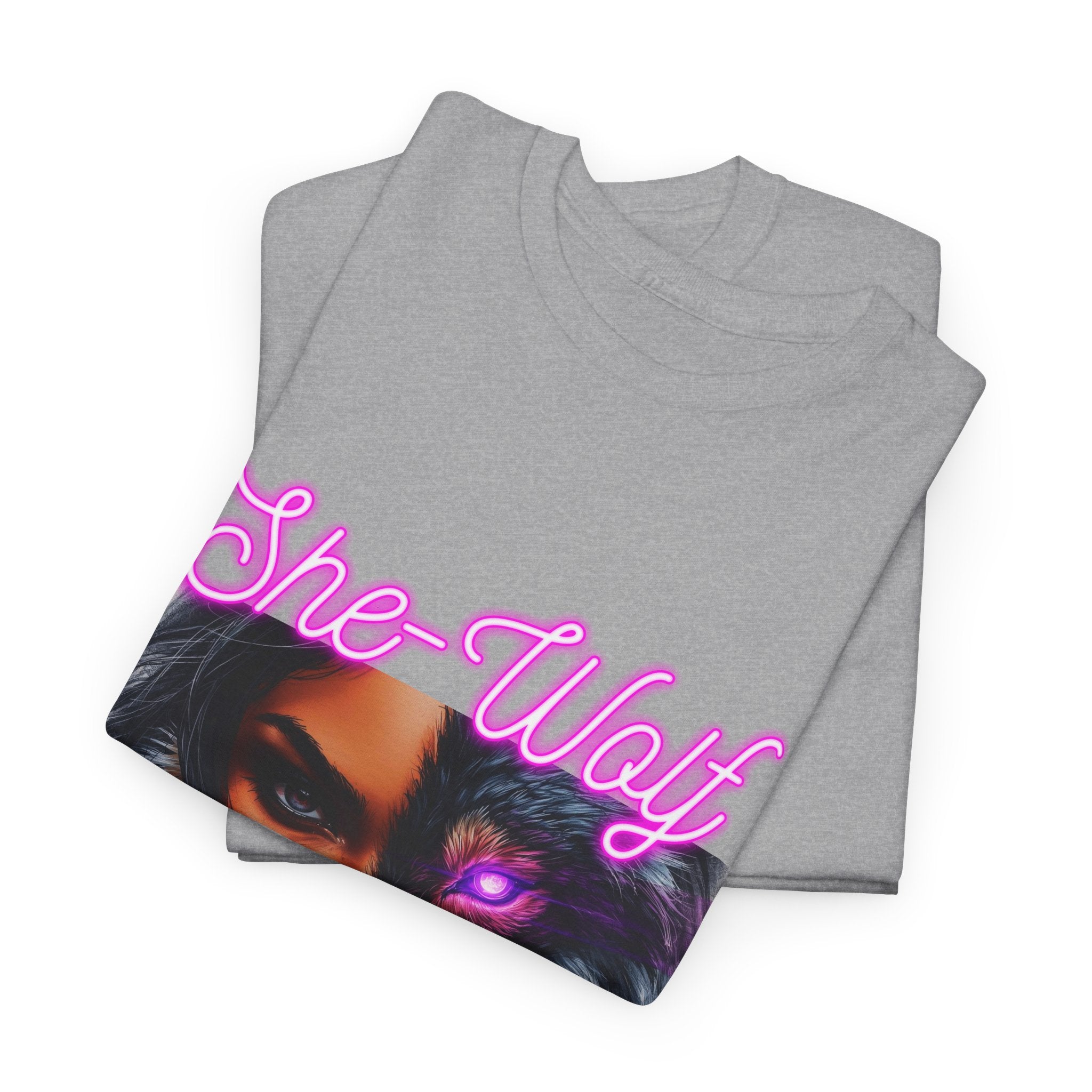 Neon Pink She-Wolf Spirit – Tribal Goddess Graphic Tee