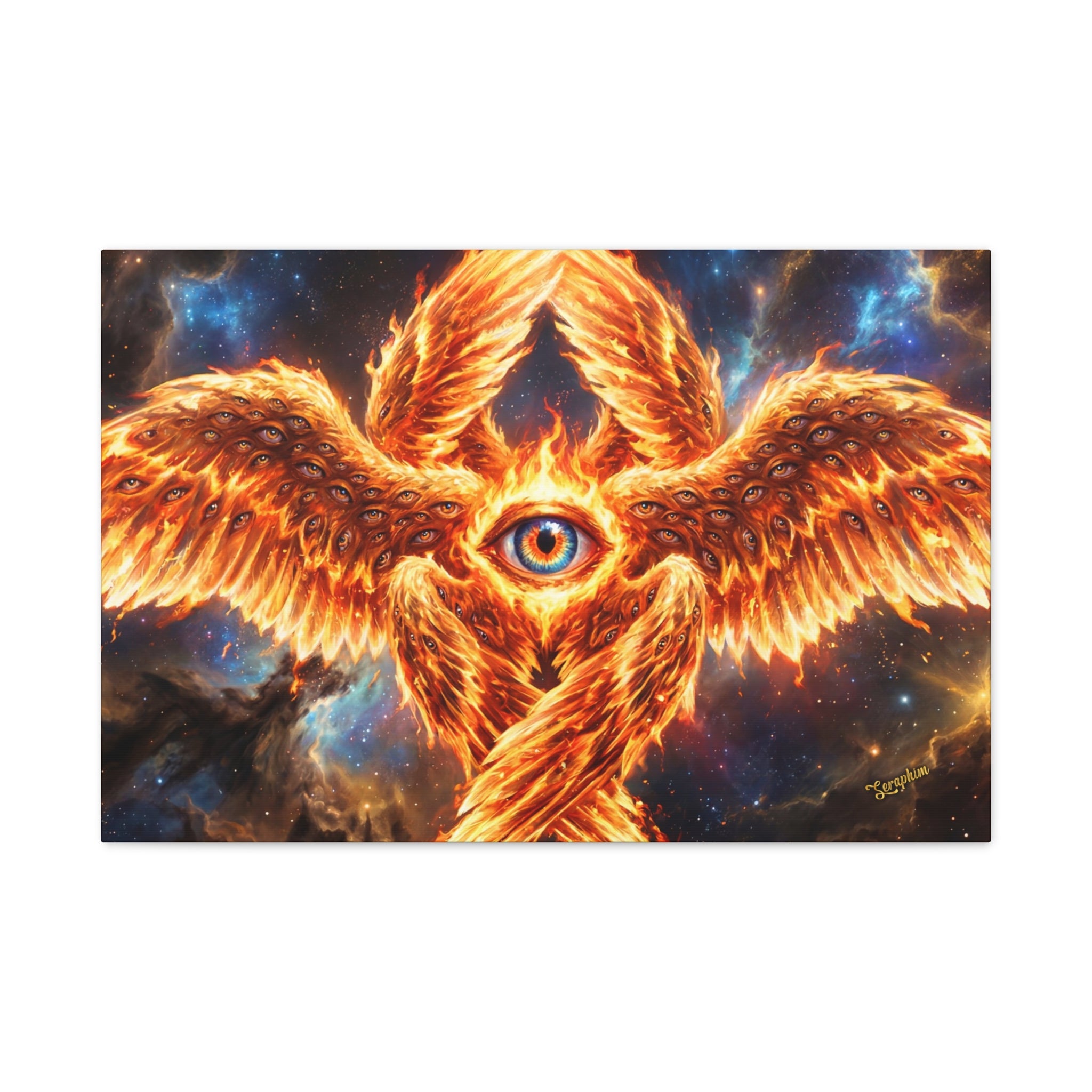 🔥👁️ Holy Seraphim Throne Canvas — Celestial Angelic Realm Wall Art ✨🕊️