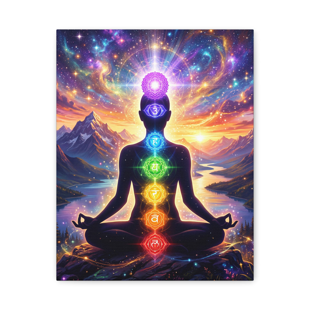 🌈✨ 7 Chakra Meditation Canvas — Energy Alignment & Spiritual Balance Wall Art 🧘🏾‍♀️🔮