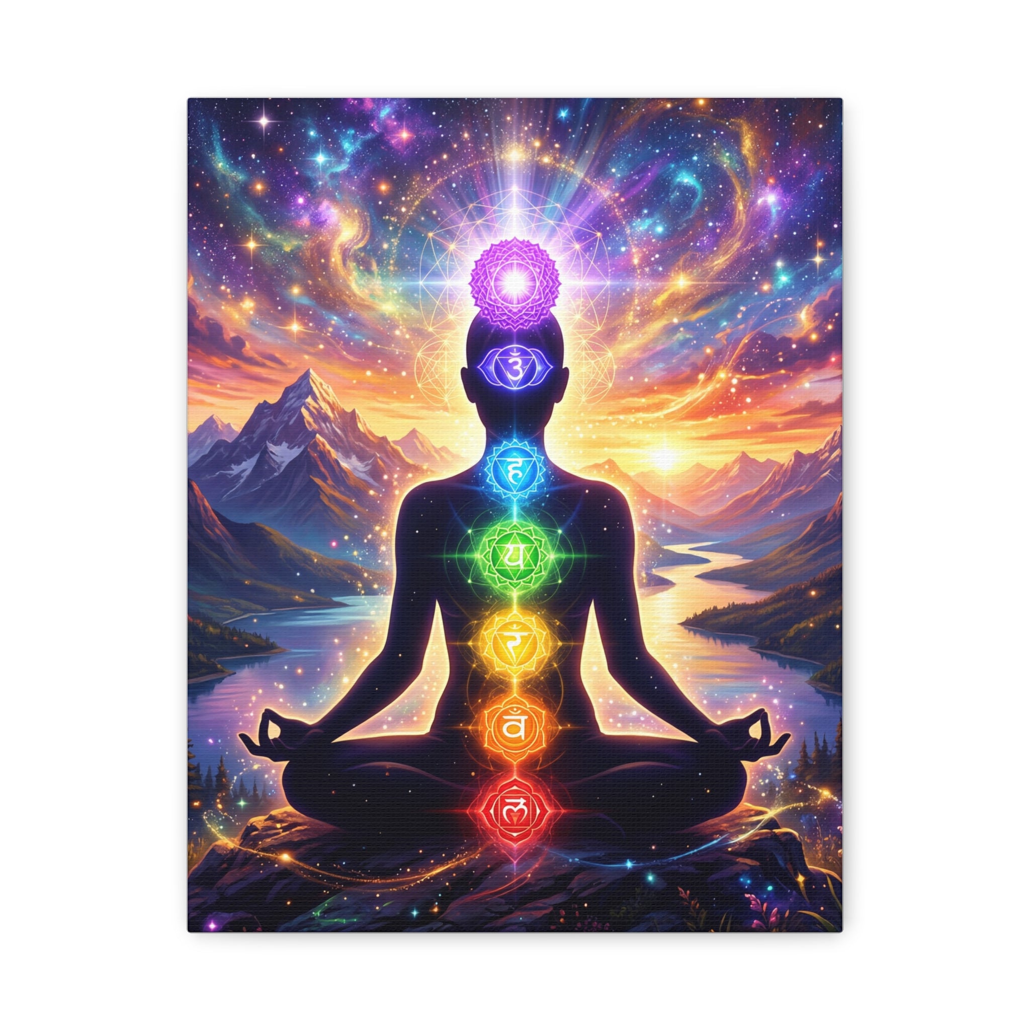 🌈✨ 7 Chakra Meditation Canvas — Energy Alignment & Spiritual Balance Wall Art 🧘🏾‍♀️🔮