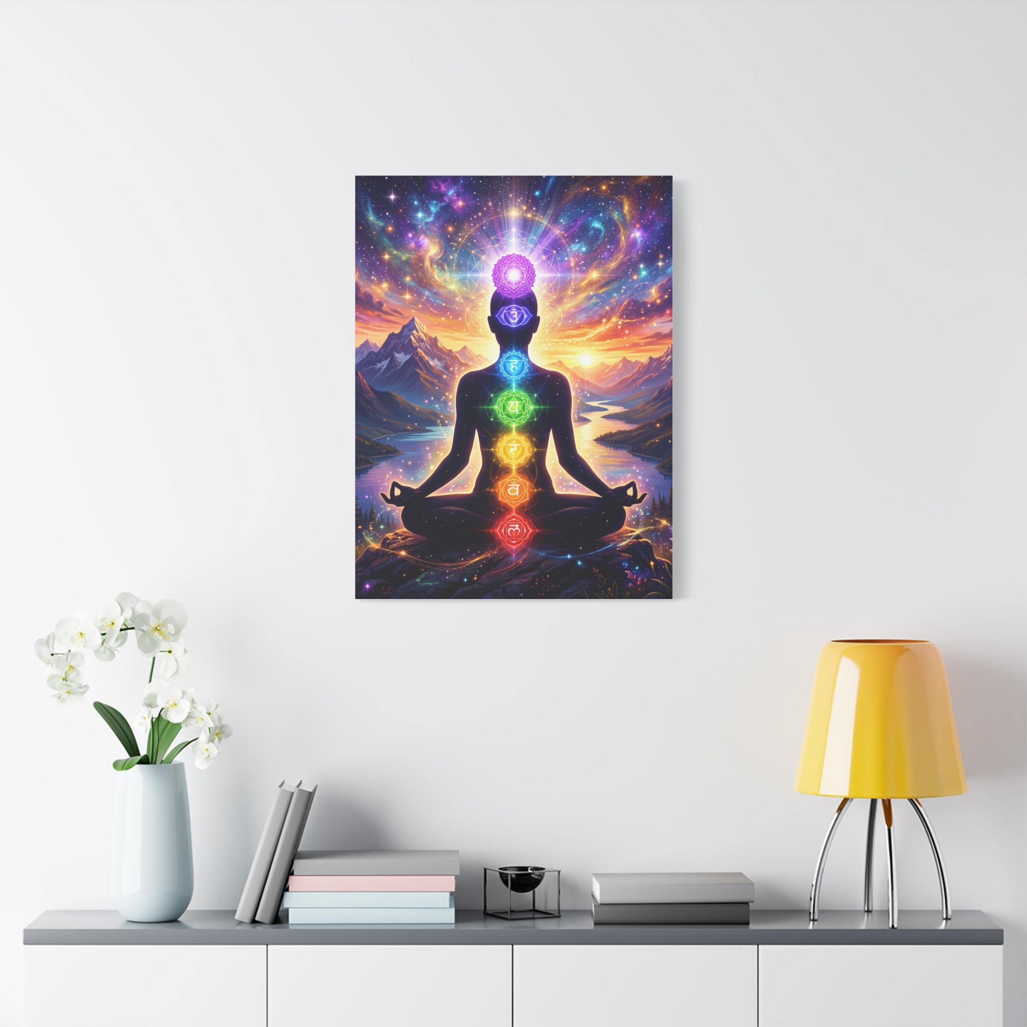 🌈✨ 7 Chakra Meditation Canvas — Energy Alignment & Spiritual Balance Wall Art 🧘🏾‍♀️🔮