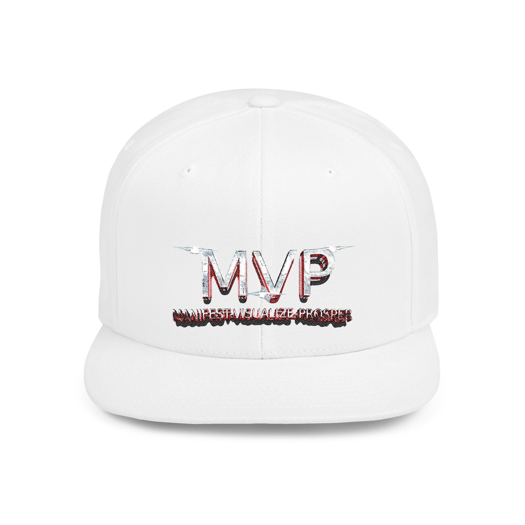MVP™ Flat Bill Snapback — Embroidered Statement Cap