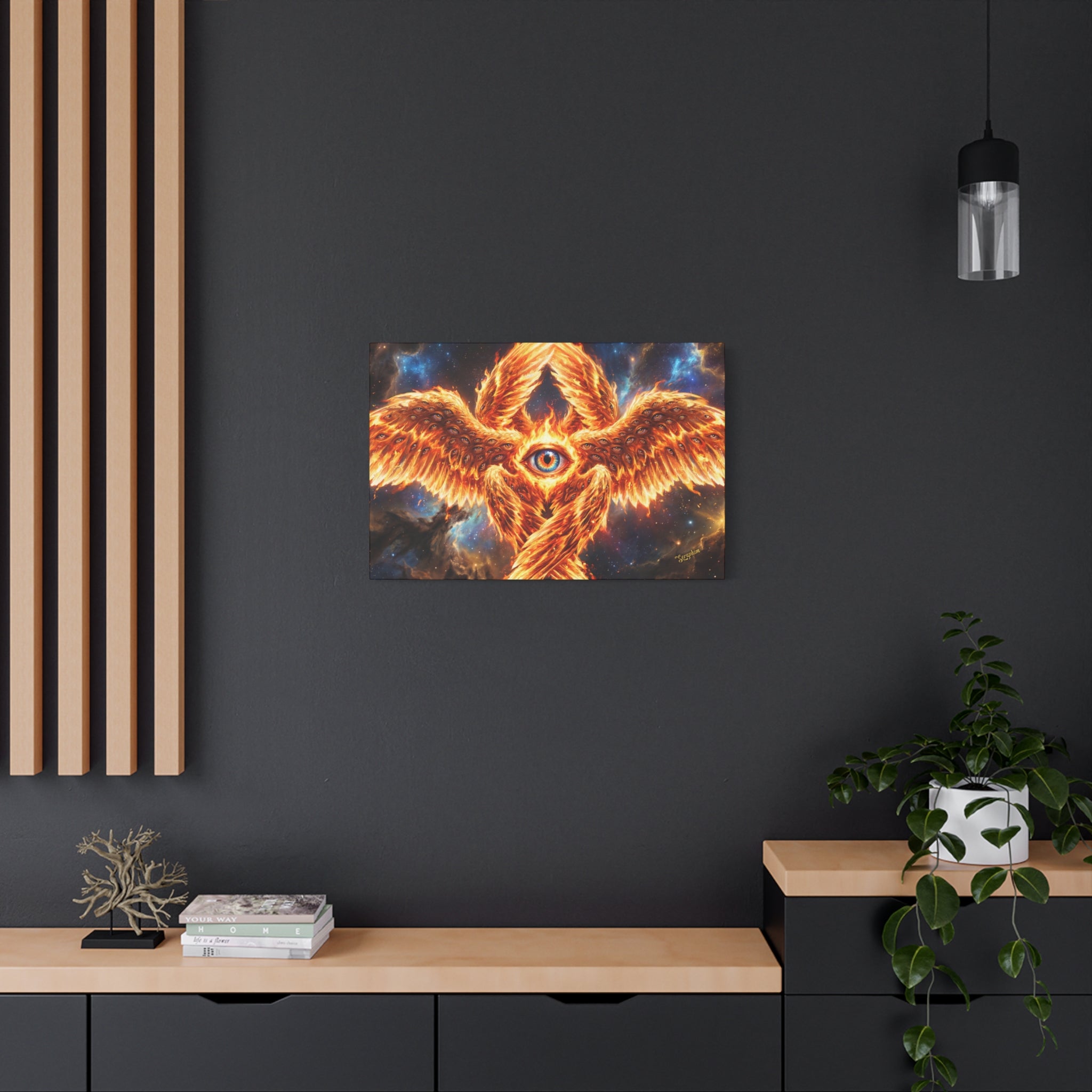 🔥👁️ Holy Seraphim Throne Canvas — Celestial Angelic Realm Wall Art ✨🕊️