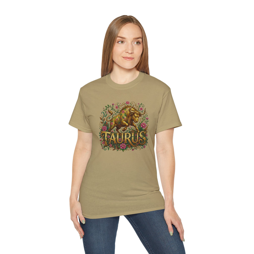♉🌸 TAURUS ZODIAC T-SHIRT — FLORAL BULL ENERGY & GROUNDED POWER TEE 🌸🐂