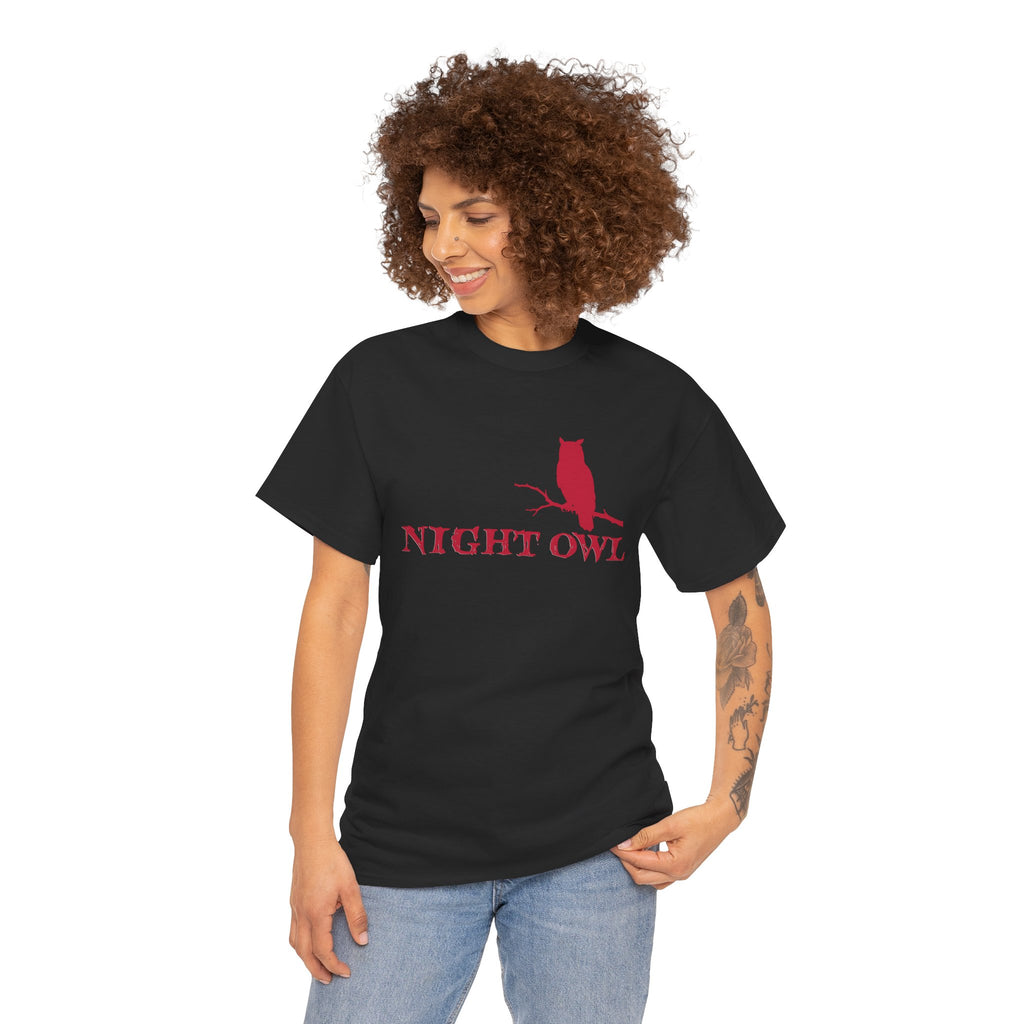Night Owl Red Graphic Tee — Unisex Statement Shirt