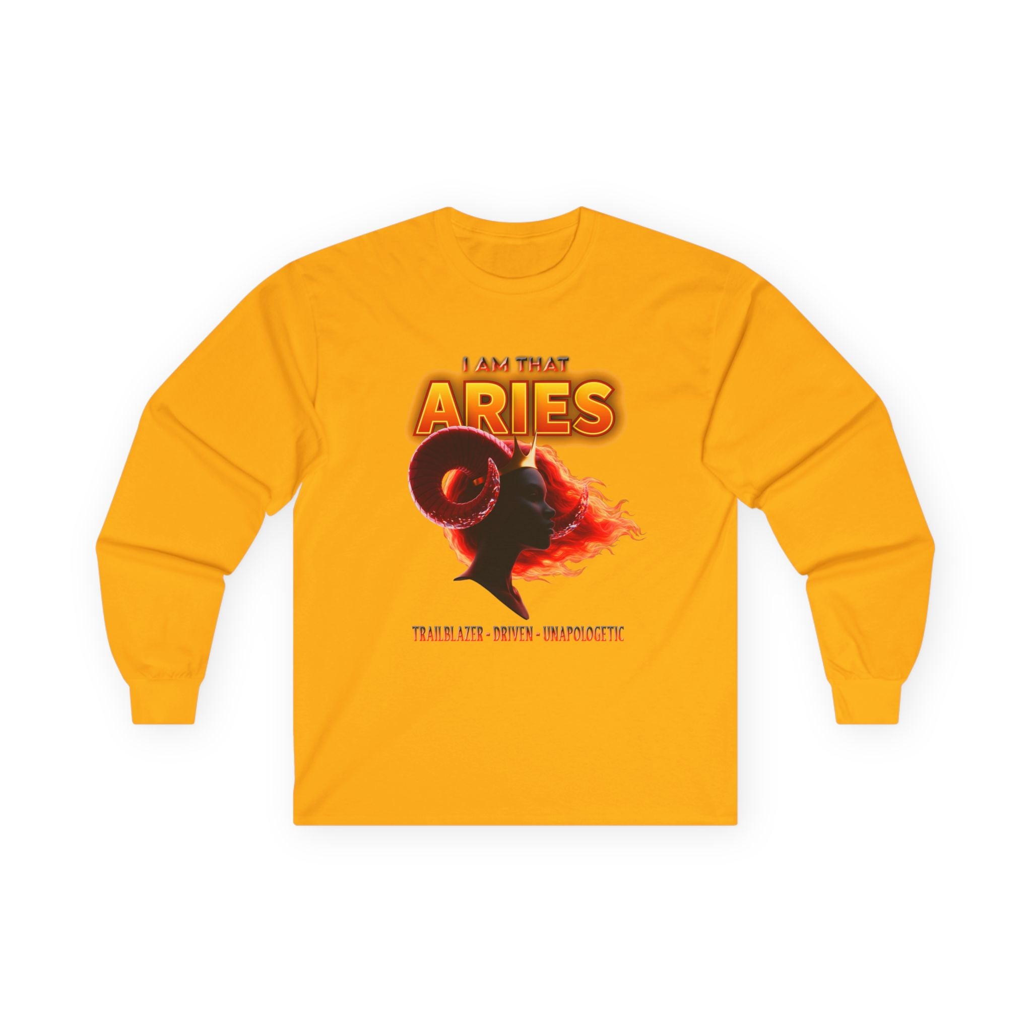 ♈🔥 I Am That Aries™ Long Sleeve Tee — Fearless Zodiac Fire Sign Shirt ✨👑🌙
