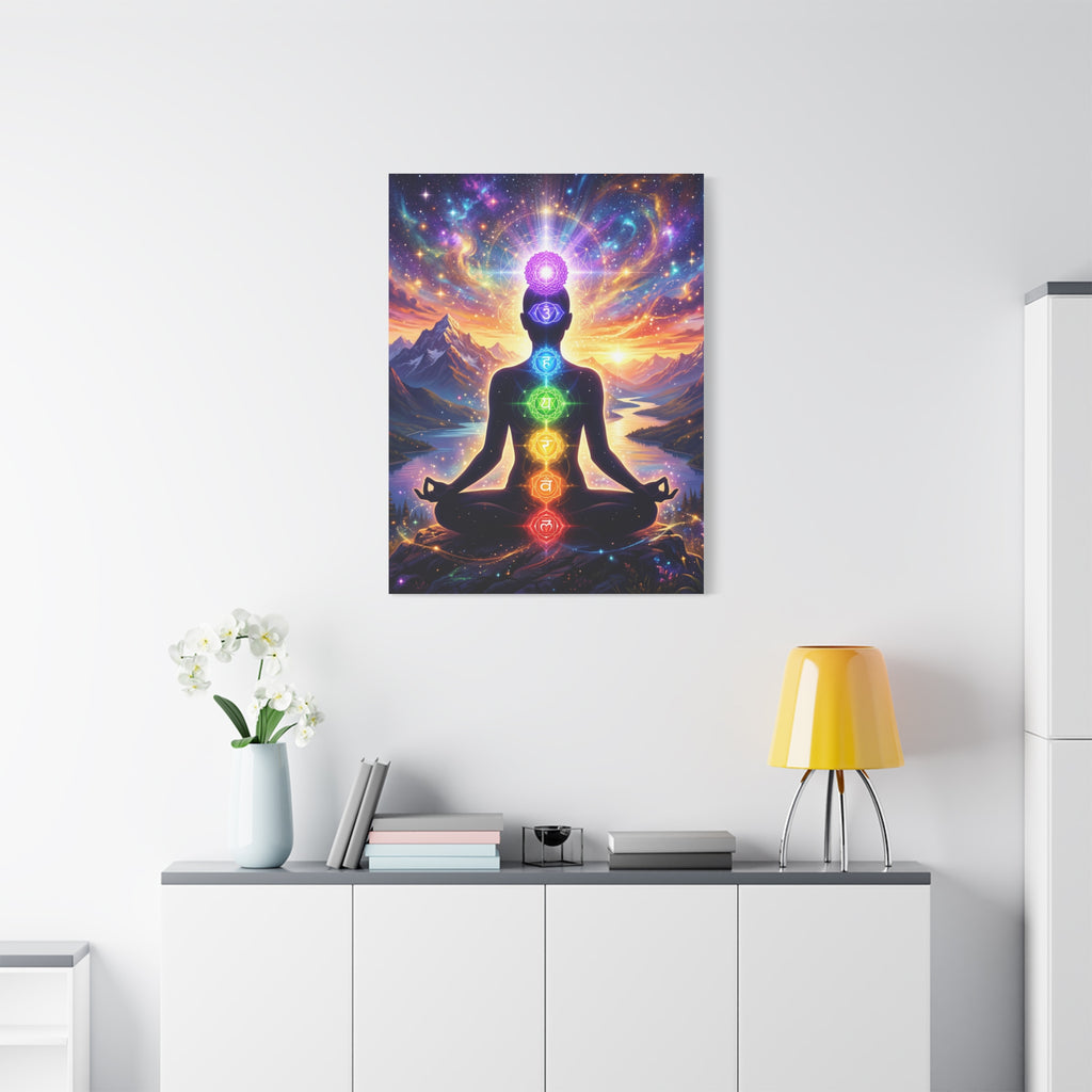 🌈✨ 7 Chakra Meditation Canvas — Energy Alignment & Spiritual Balance Wall Art 🧘🏾‍♀️🔮