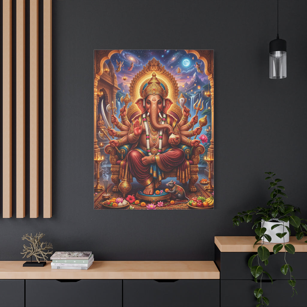 🐘✨ Sacred Ganesha Blessings Canvas — Divine Protection & Abundance Wall Art 👑🪷