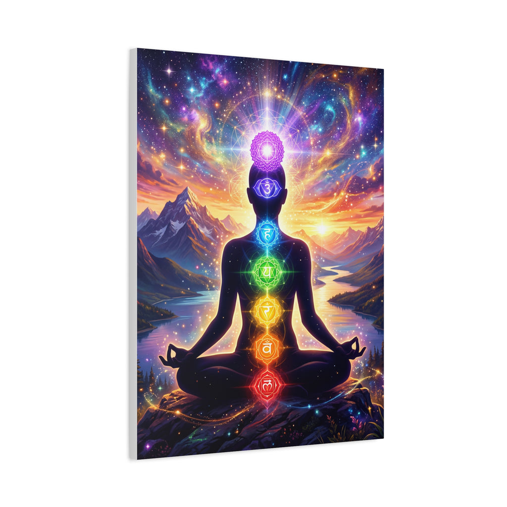 🌈✨ 7 Chakra Meditation Canvas — Energy Alignment & Spiritual Balance Wall Art 🧘🏾‍♀️🔮