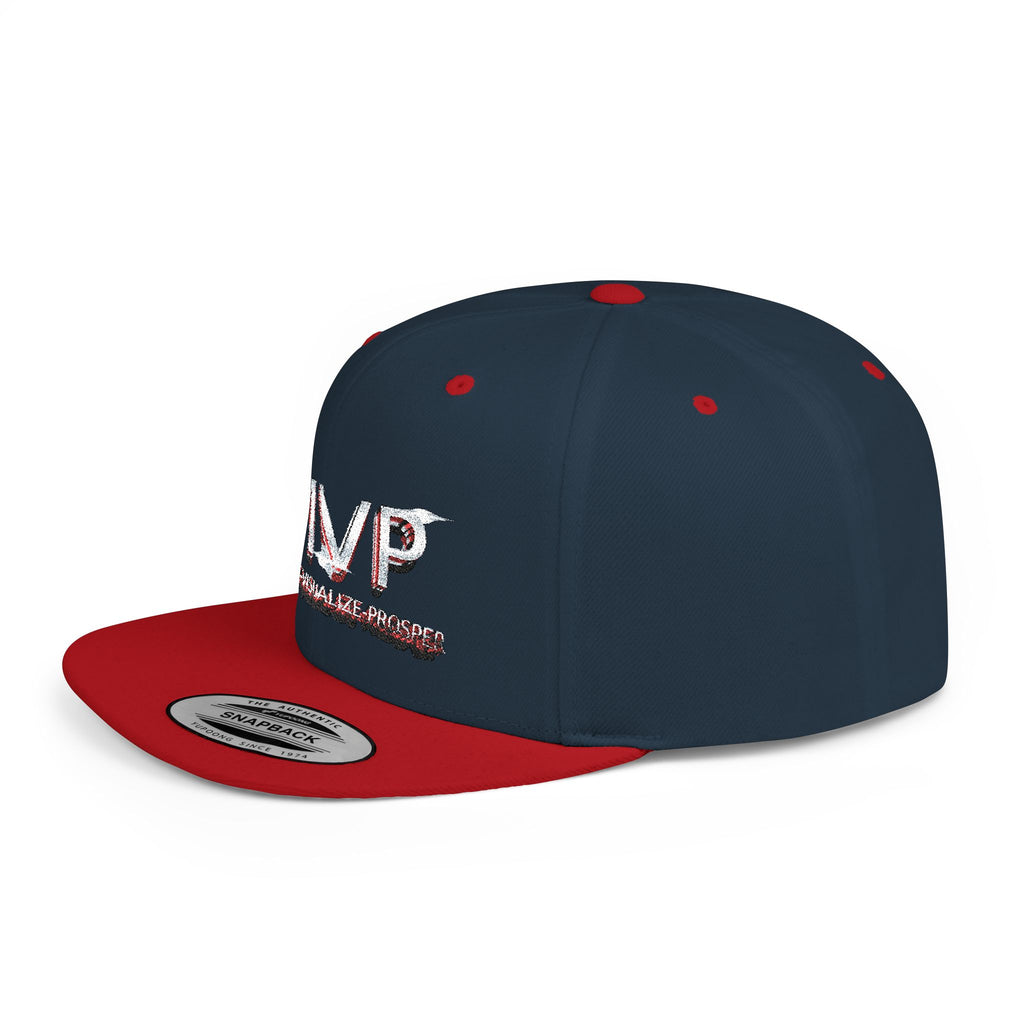 MVP™ Flat Bill Snapback — Embroidered Statement Cap