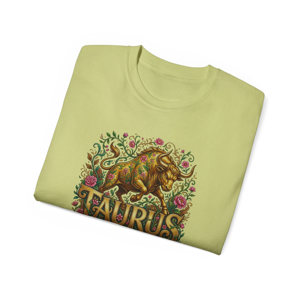 ♉🌸 TAURUS ZODIAC T-SHIRT — FLORAL BULL ENERGY & GROUNDED POWER TEE 🌸🐂
