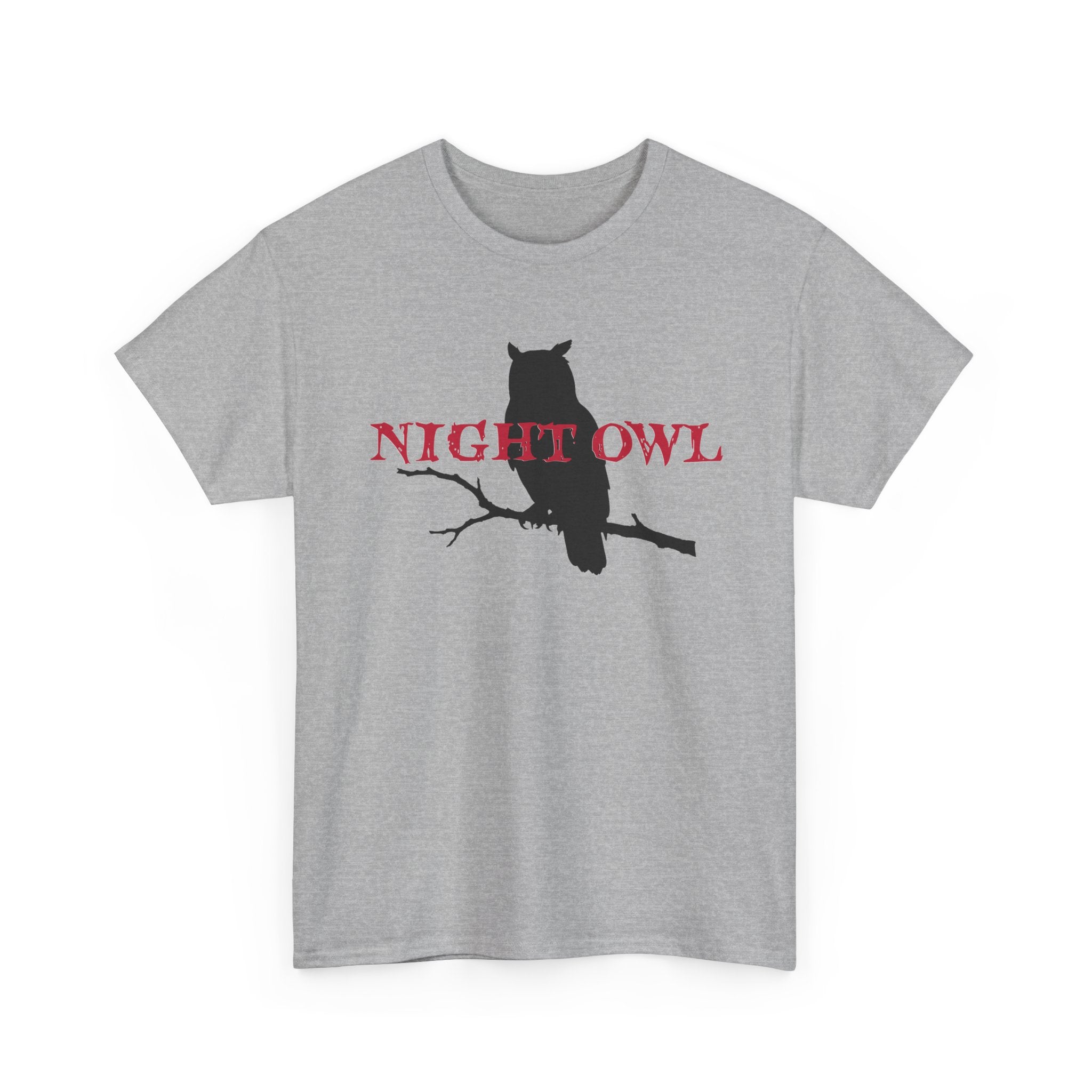 Night Owl T-Shirt — Silhouette Owl on Branch Graphic Tee