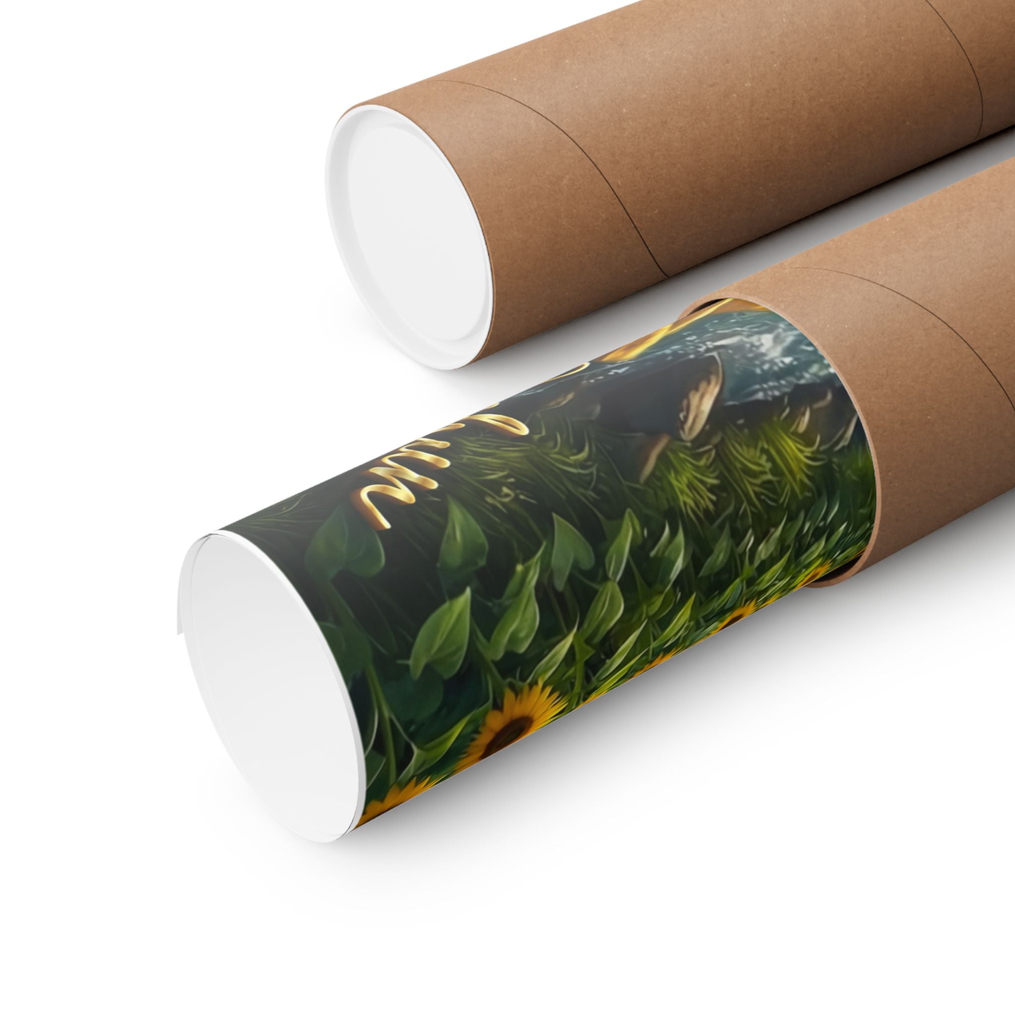 Oshun Goddess Poster — Golden Waterfall Maternity Art Matte Horizontal Print