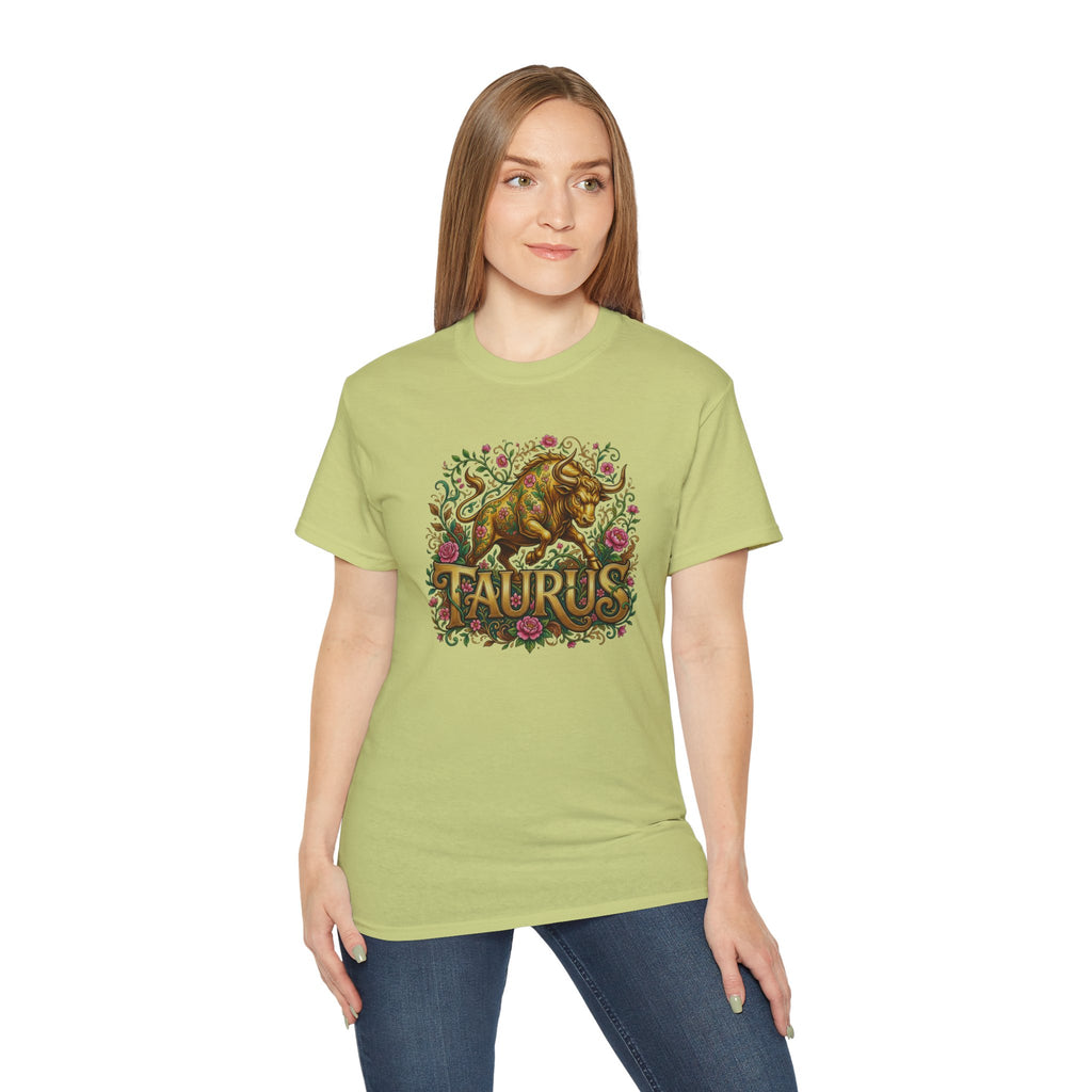 ♉🌸 TAURUS ZODIAC T-SHIRT — FLORAL BULL ENERGY & GROUNDED POWER TEE 🌸🐂
