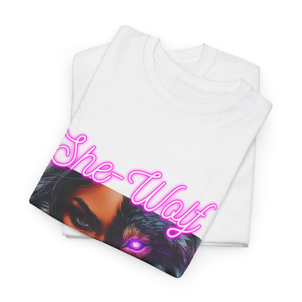 Neon Pink She-Wolf Spirit – Tribal Goddess Graphic Tee