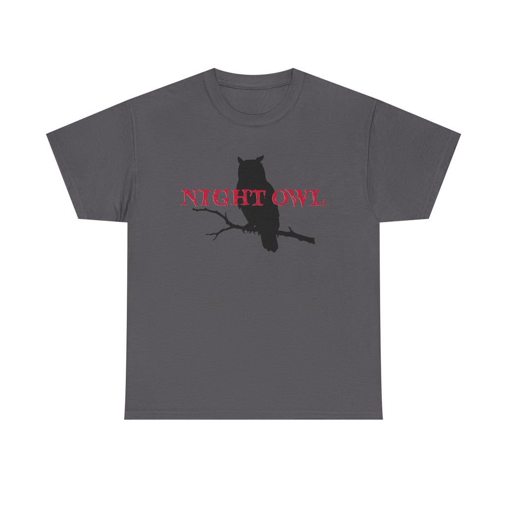 Night Owl T-Shirt — Silhouette Owl on Branch Graphic Tee