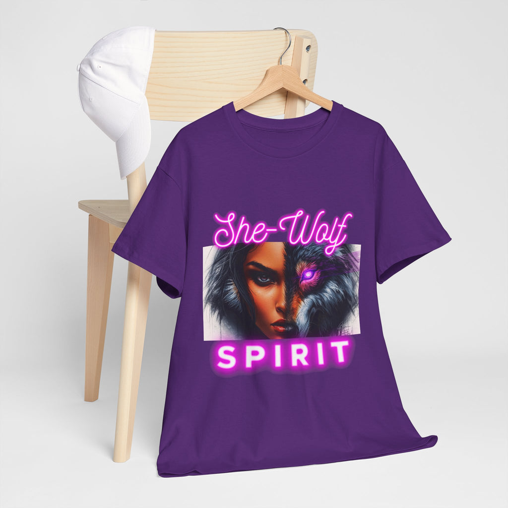 Neon Pink She-Wolf Spirit – Tribal Goddess Graphic Tee