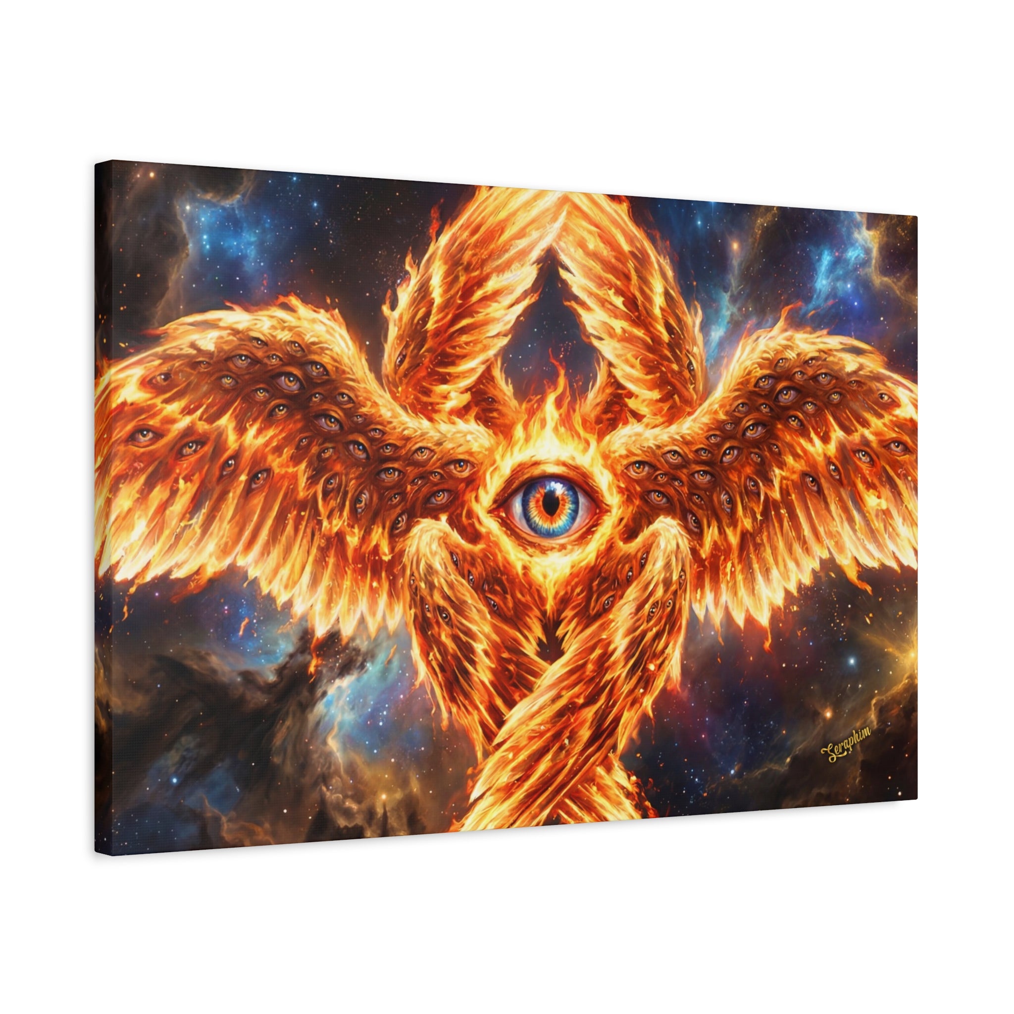 🔥👁️ Holy Seraphim Throne Canvas — Celestial Angelic Realm Wall Art ✨🕊️